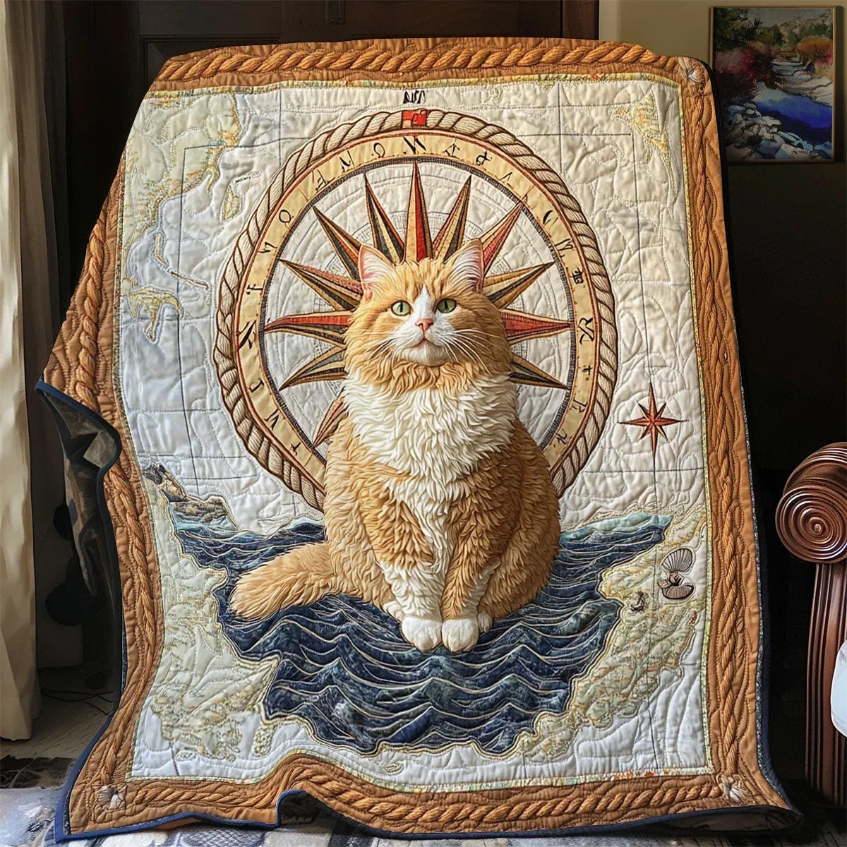 Feline North Star Quilt Blanket