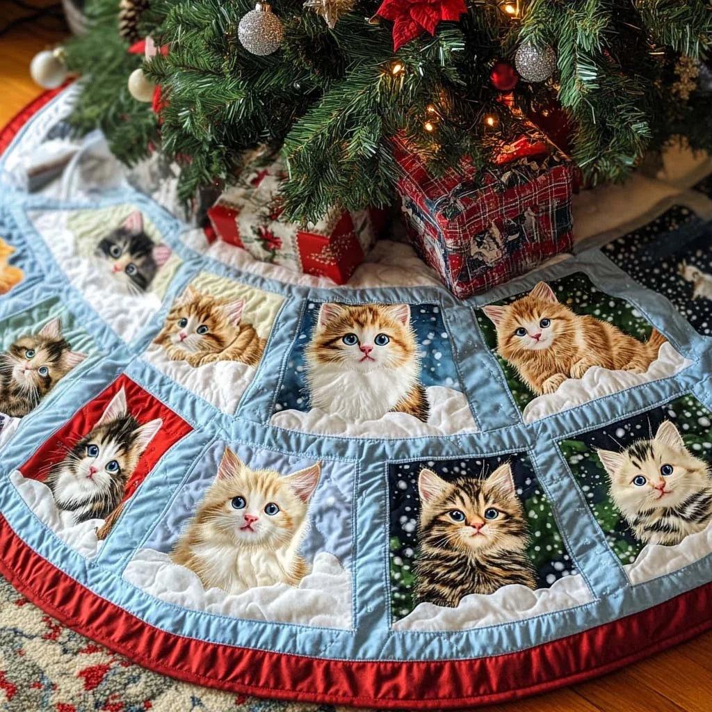 Felix the Festive Christmas Quilted Tree Skirt