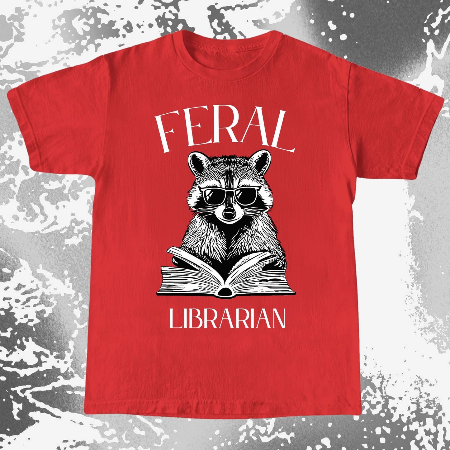 Feral Librarian Raccoon Book Shirt, funny meme tee gift (view 7)