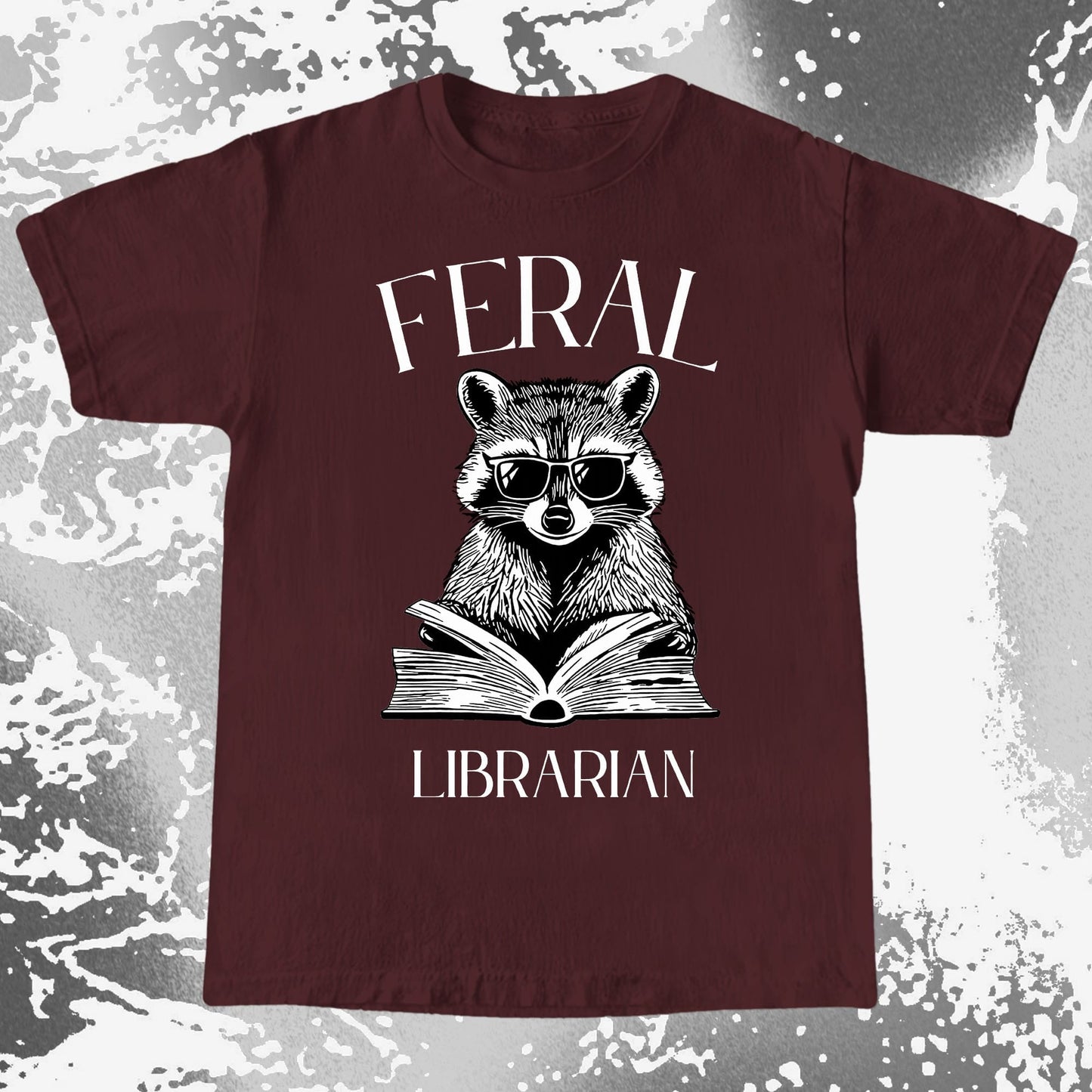 Feral Librarian Raccoon Book Shirt, funny meme tee gift (view 8)