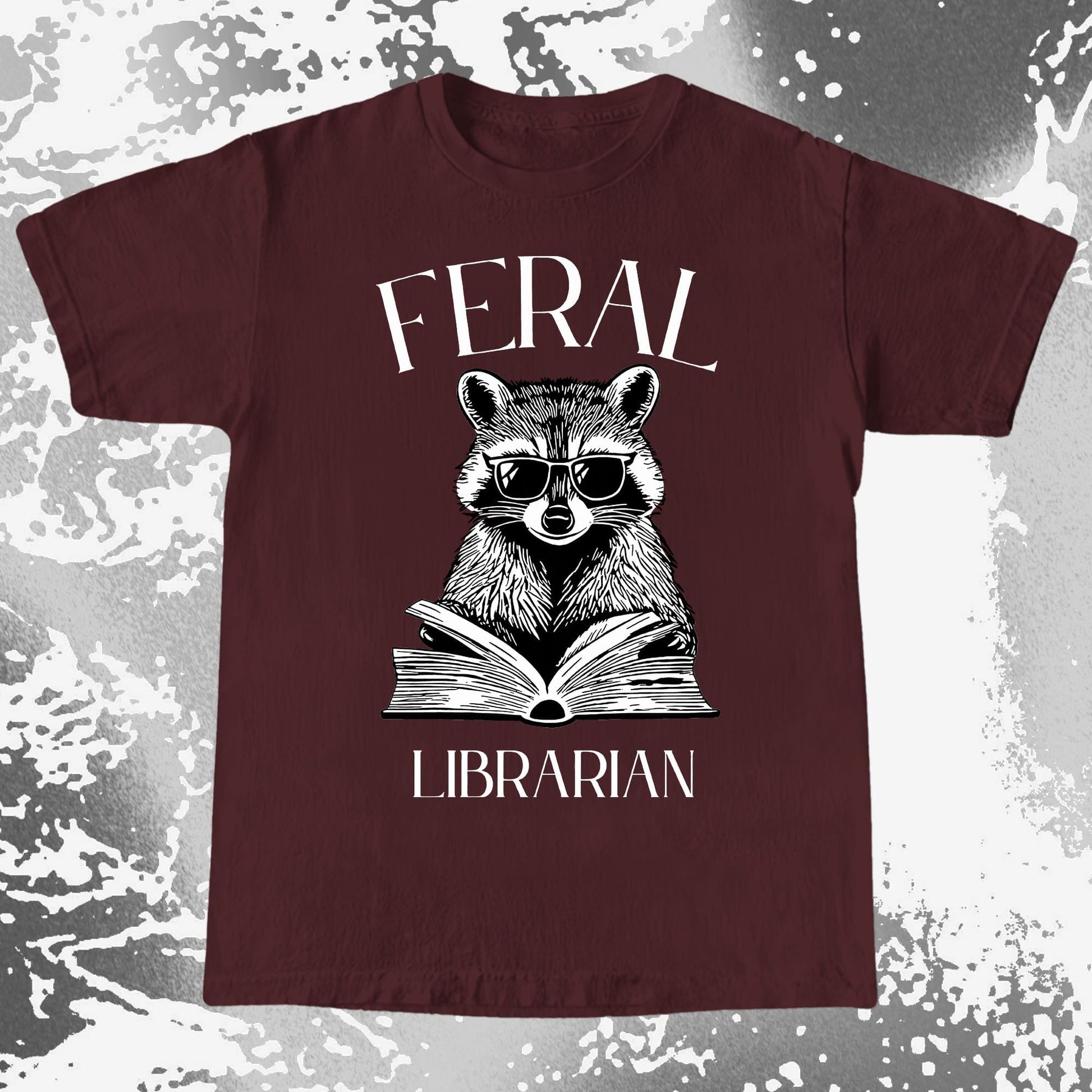 Feral Librarian Raccoon Book Shirt, funny meme tee gift (view 8)