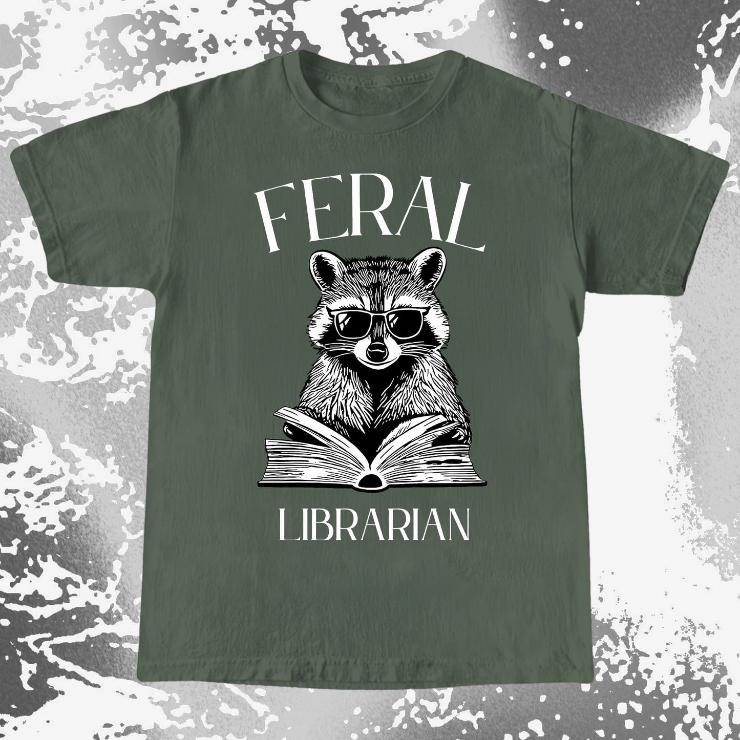 Feral Librarian Raccoon Book Shirt, funny meme tee gift (view 5)