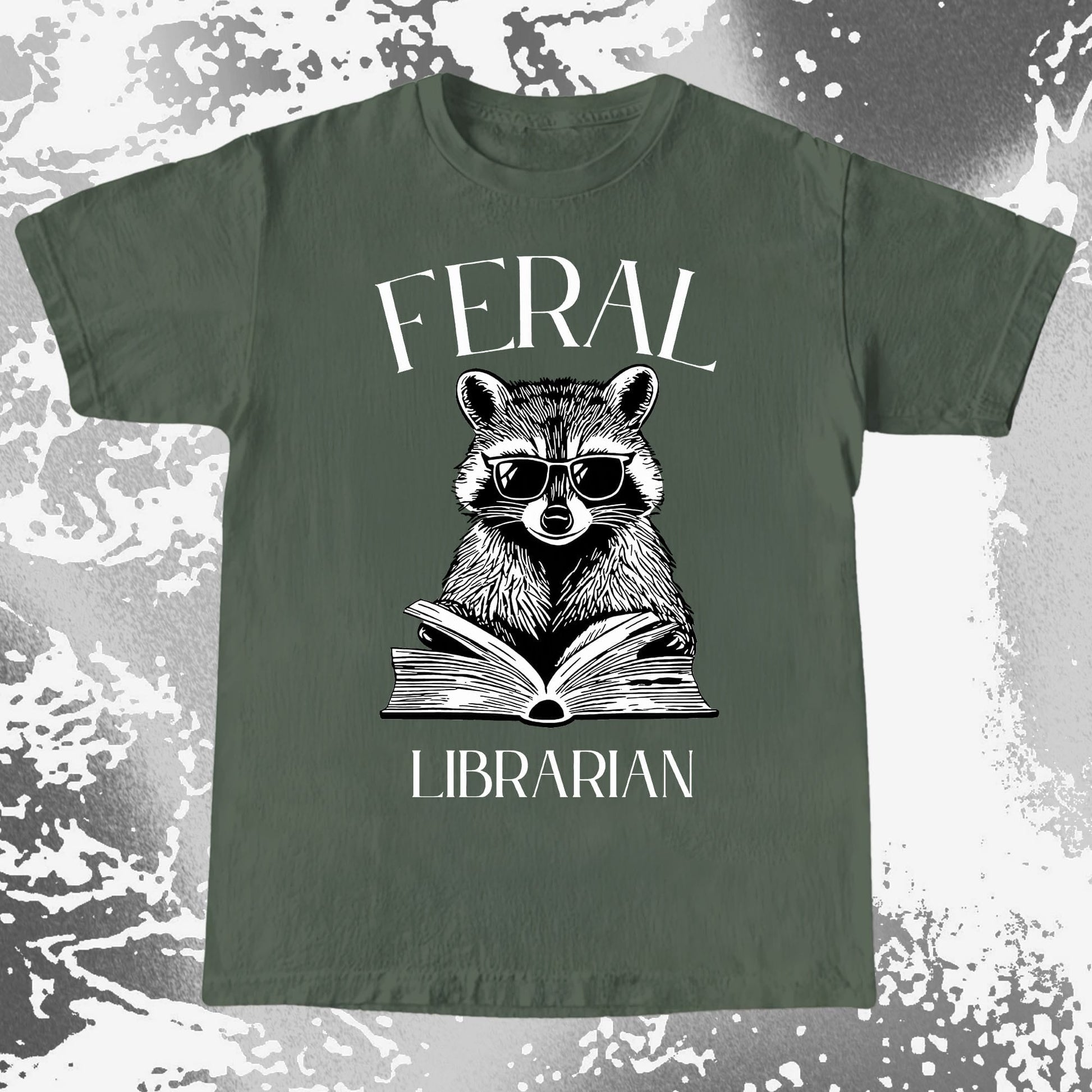 Feral Librarian Raccoon Book Shirt, funny meme tee gift (view 5)