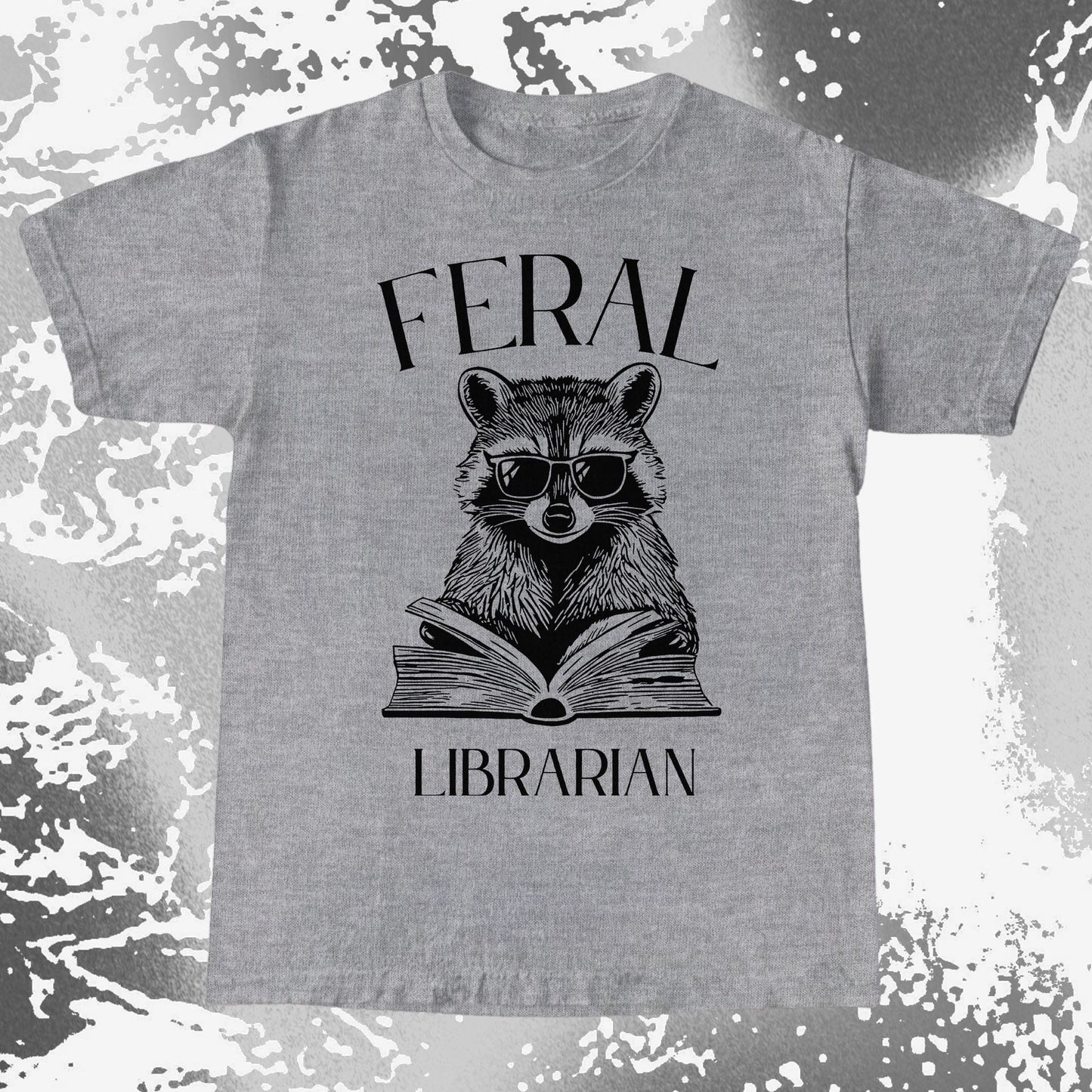 Feral Librarian Raccoon Book Shirt, funny meme tee gift (view 4)