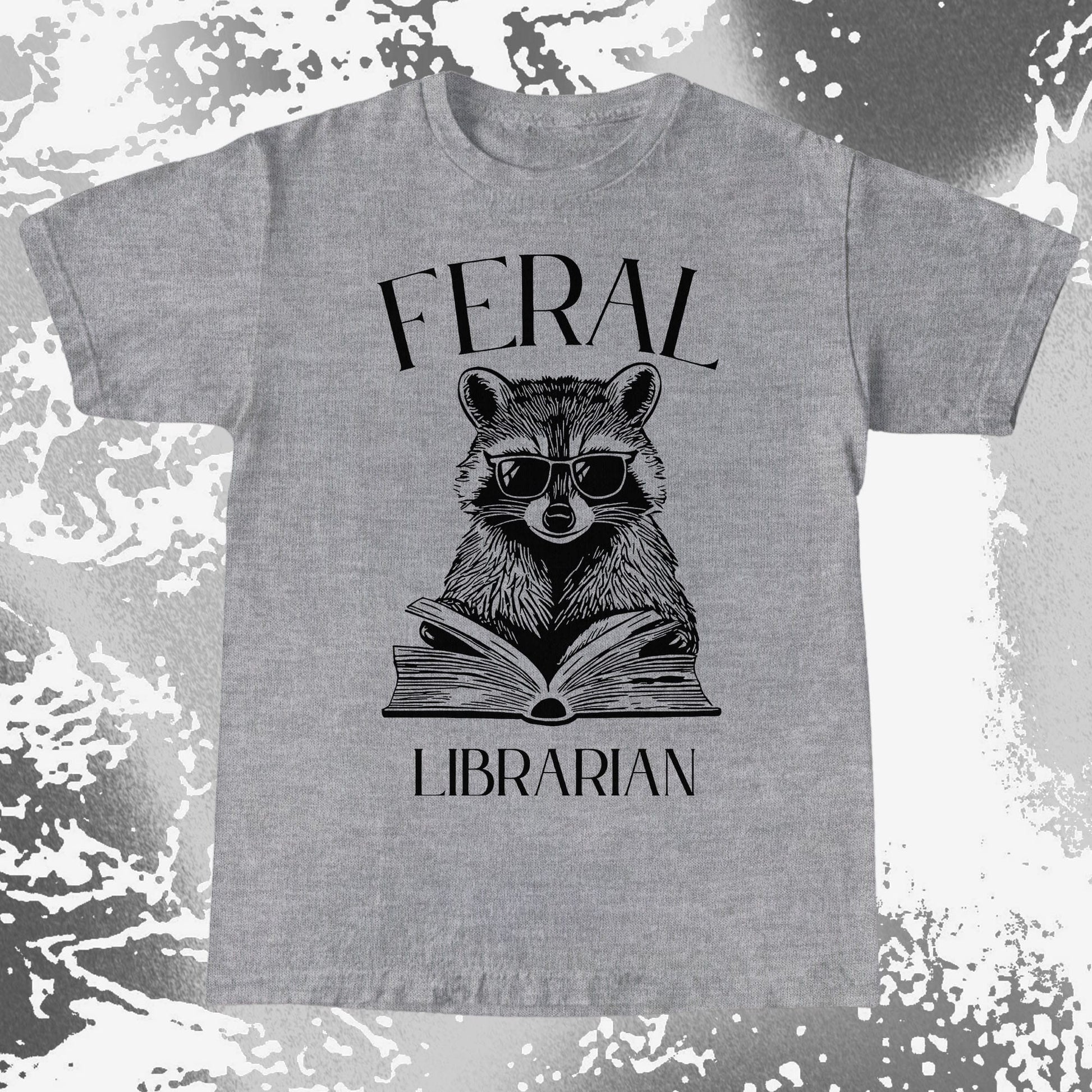 Feral Librarian Raccoon Book Shirt, funny meme tee gift (view 4)