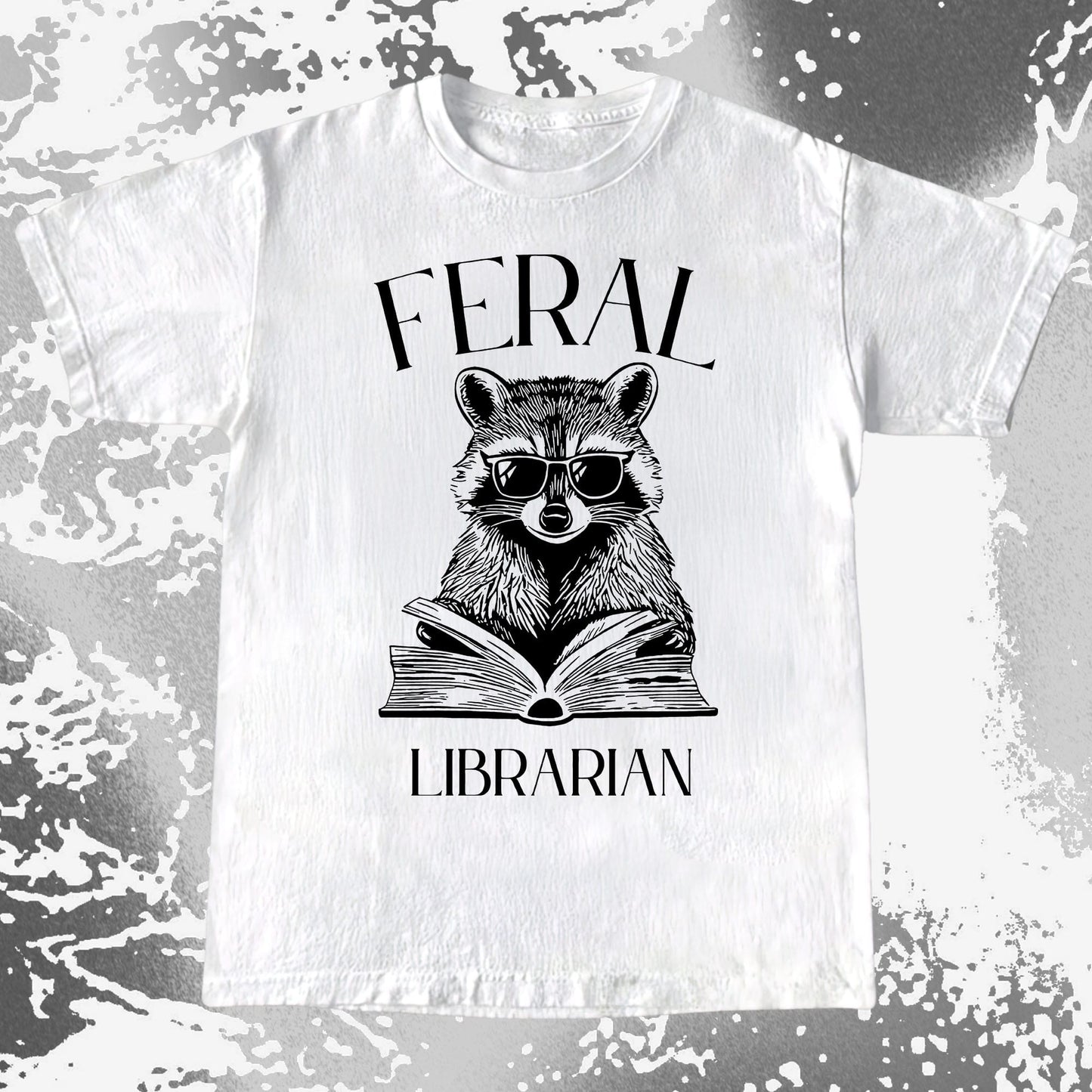 Feral Librarian Raccoon Book Shirt, funny meme tee gift