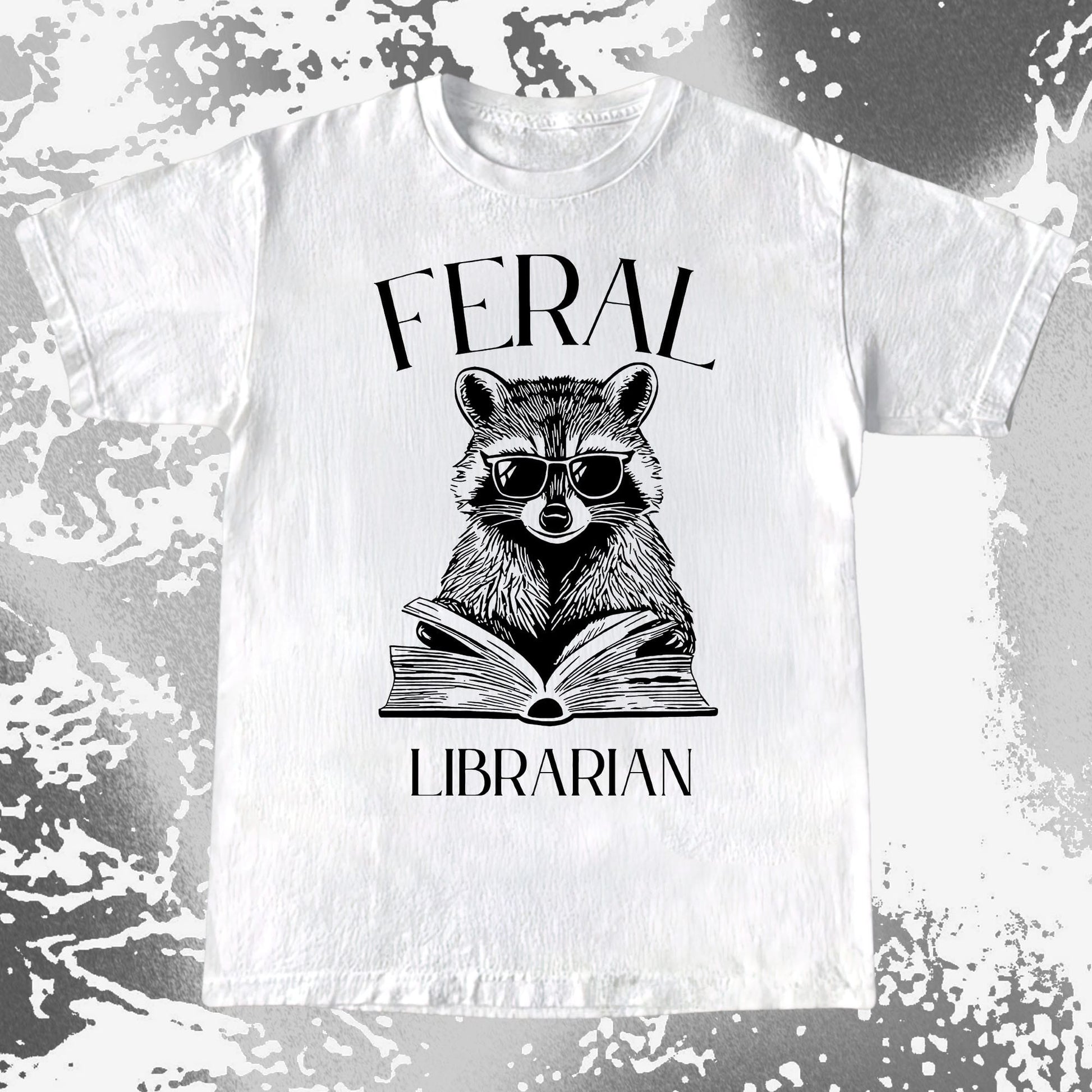 Feral Librarian Raccoon Book Shirt, funny meme tee gift