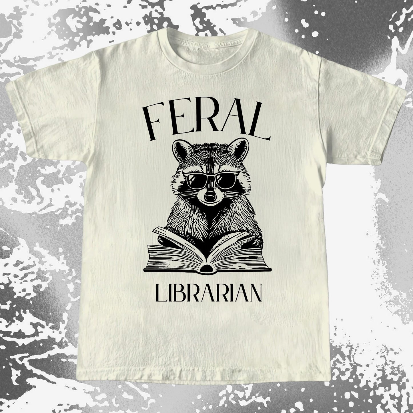 Feral Librarian Raccoon Book Shirt, funny meme tee gift (view 3)