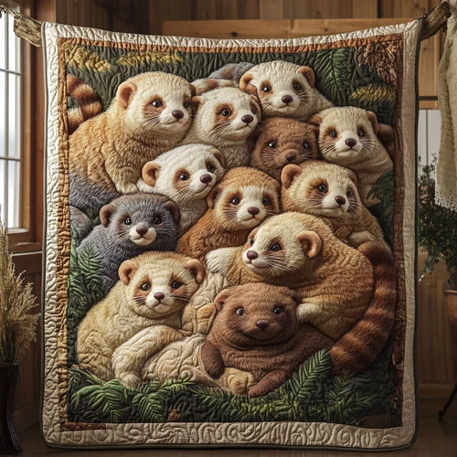 Ferret's Family Quilt Blanket