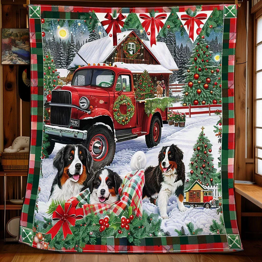 Festive Bernese Ride Quilt Blanket
