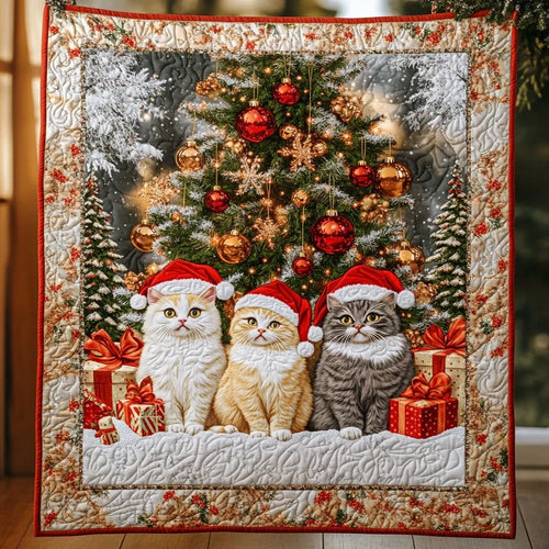 Festive Cat Quilt Blanket