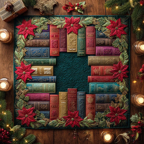 Festive Chapters Quilted Table Topper