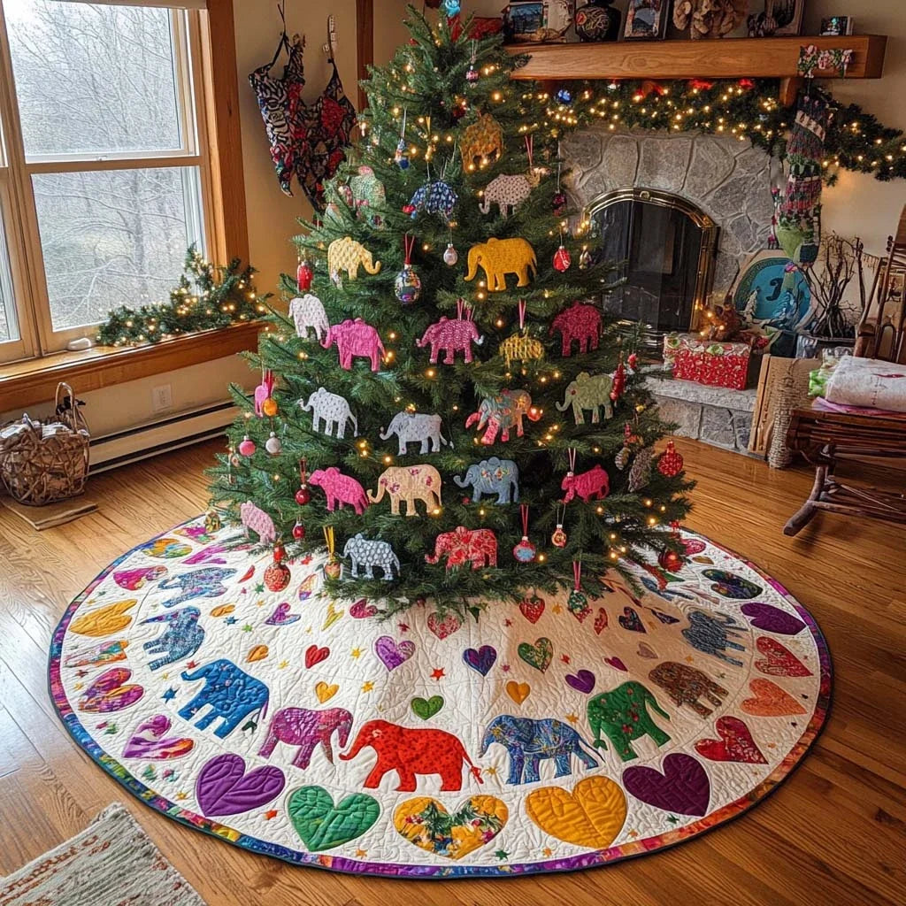 Festive Colors Christmas Quilted Tree Skirt