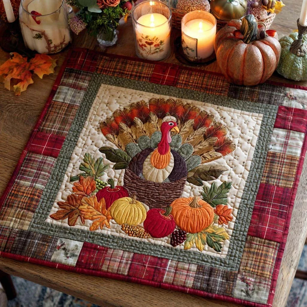 Festive Fowl Quilted Table Topper