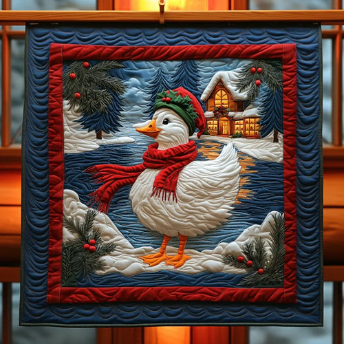 Festive Goose Joyfully Dancing Quilt Blanket