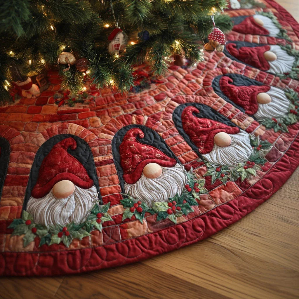 Festive Guardians Christmas Quilted Tree Skirt