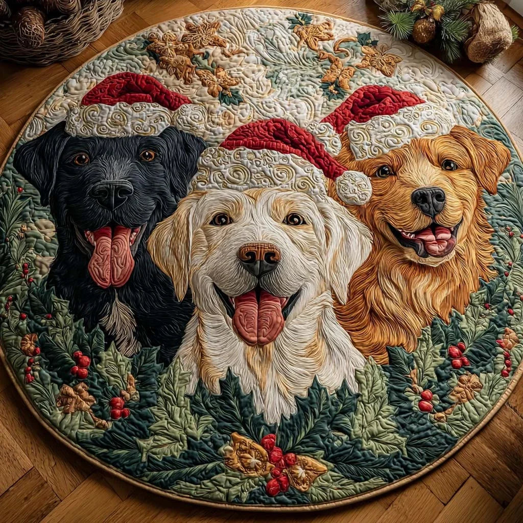 Festive Harmony Quilted Round Mat