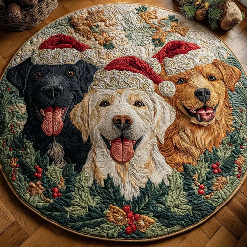 Festive Harmony Quilted Round Mat