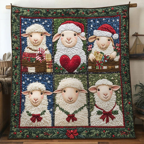 Festive Light Sheep Quilt Blanket