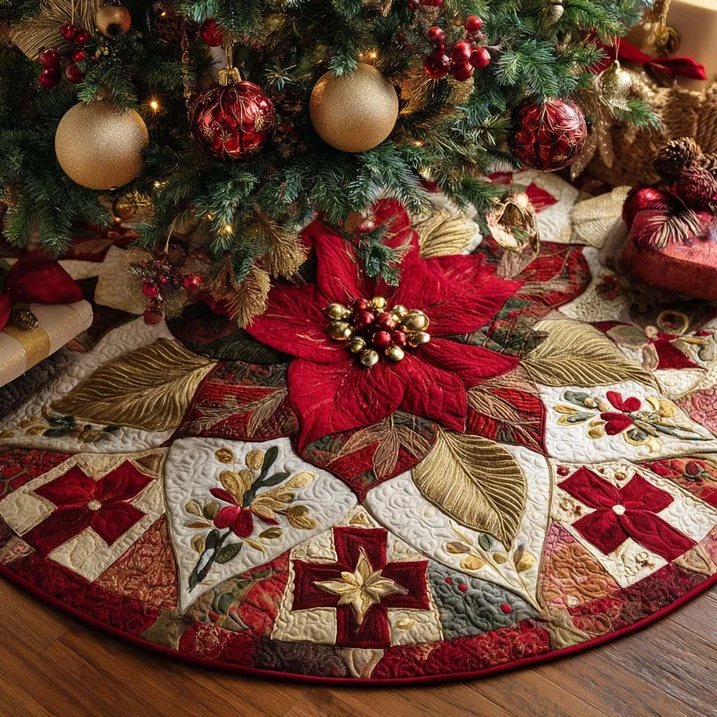 Festive Lights Christmas Quilted Tree Skirt