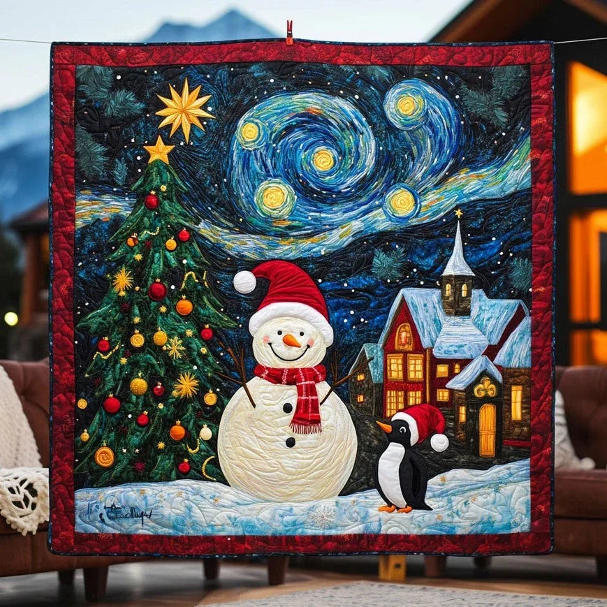 Festive Snowmen Quilt Blanket