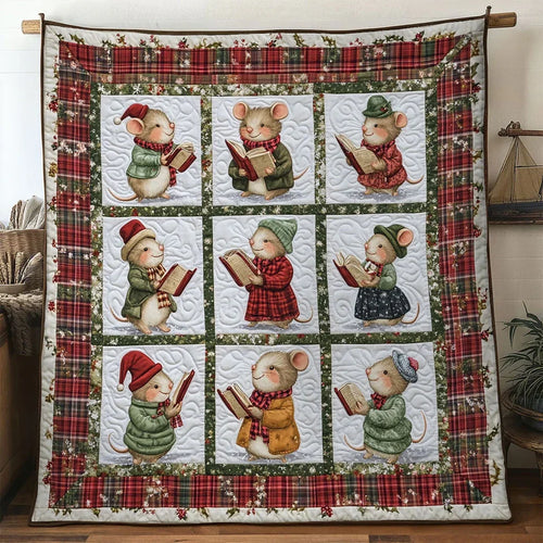 Festive Song Mouse Quilt Blanket