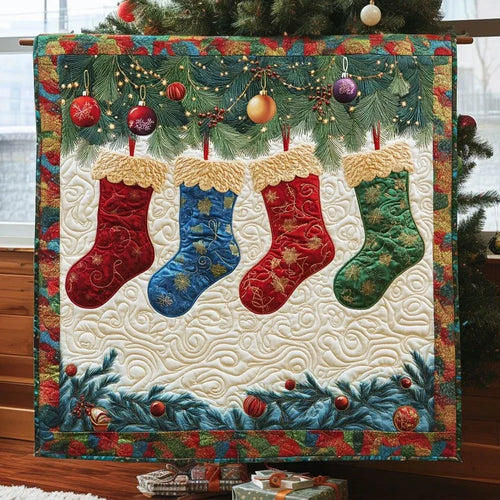 Festive Stocking Quilt Blanket