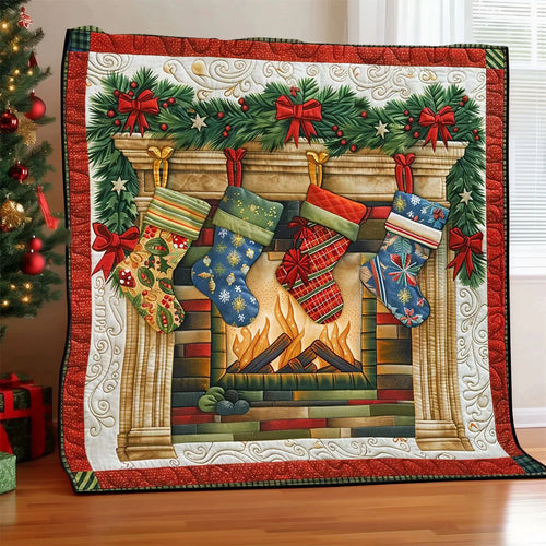 Festive Stocking Quilt Blanket