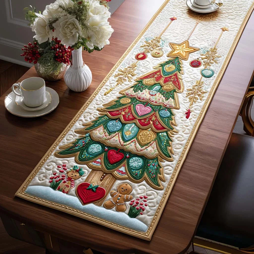 Festive Tree Quilted Table Runner