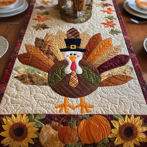 Festive Turkey Quilted Table Runner
