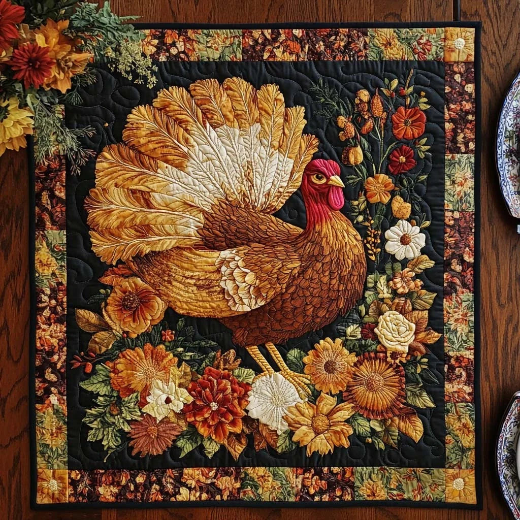 Festive Turkey Trail Quilted Table Topper