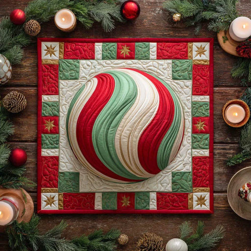 Festive Twirl Quilted Table Topper