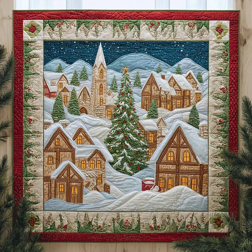 Festive Village Quilt Blanket