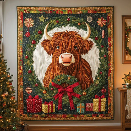 Festive Wreath Coo Quilt Blanket