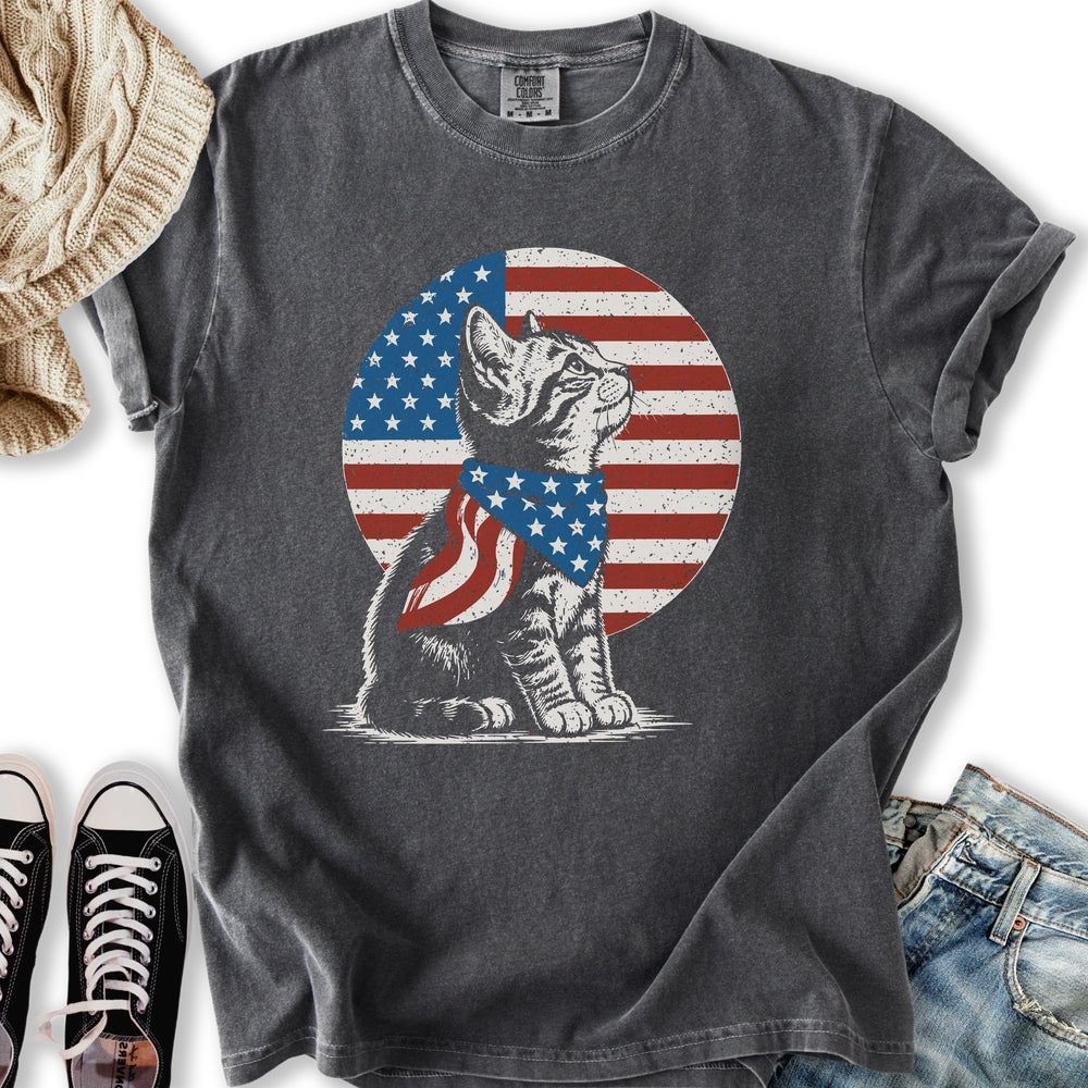 Kitten America Flag Relaxed Tee