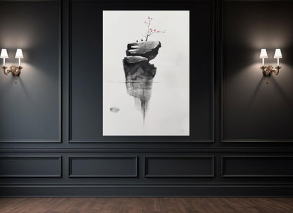Minimalist Wall Art – Abstract Island Tree Canvas Print | Framed & Ready to Hang