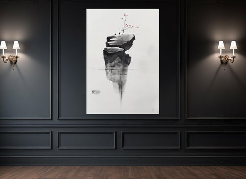 Minimalist Wall Art – Abstract Island Tree Canvas Print | Framed & Ready to Hang