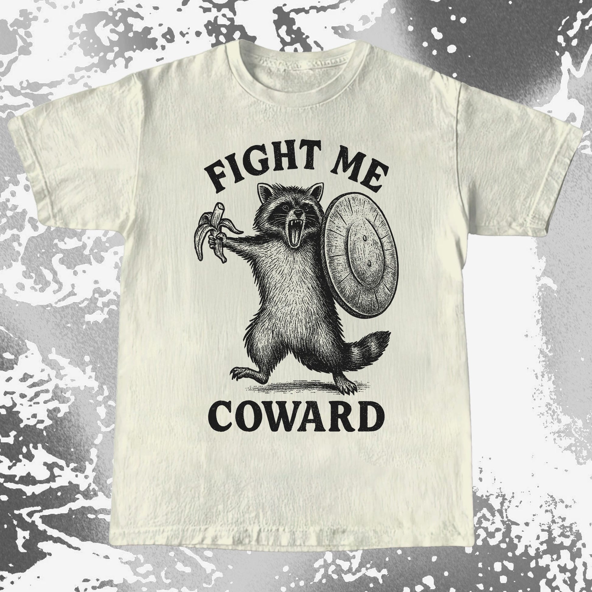 Fight Me Coward Raccoon Funny, funny meme tee gift (view 2)