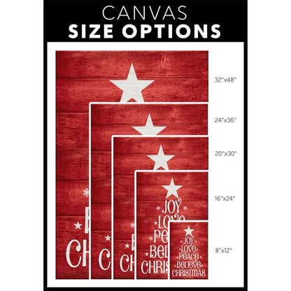 joy love peace believe christmas wall art canvas christian christmas gifts (view 2)