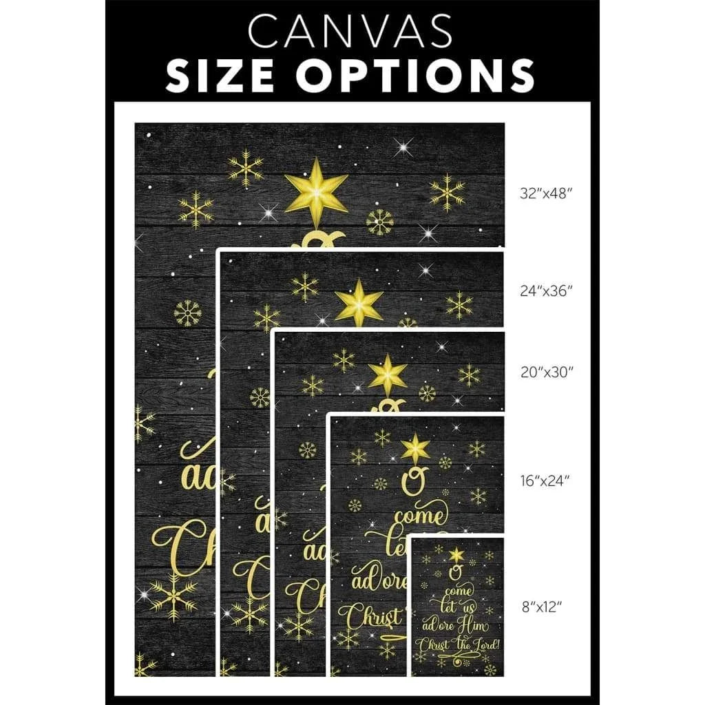 o come let us adore him christ the lord christmas wall art canvas (Landscape) (view 3)