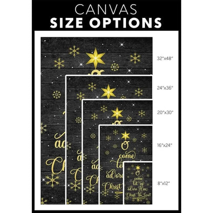 o come let us adore him christ the lord christmas wall art canvas (Landscape) (view 3)