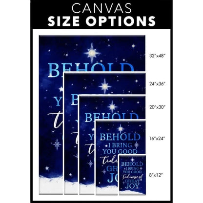 behold i bring you good tidings of great joy christmas wall art canvas (view 2)