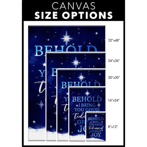behold i bring you good tidings of great joy christmas wall art canvas (view 2)