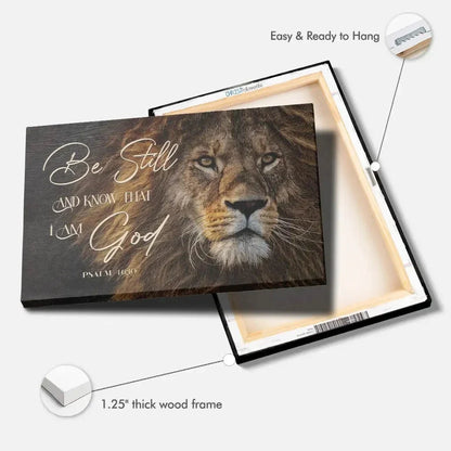 be still and know that i am god lion of judah christian wall art canvas (Landscape) (view 3)
