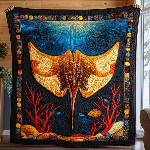 Fish Ray Quilt Blanket