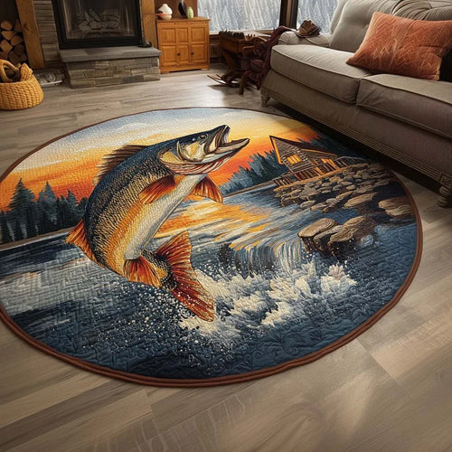 Fisherman Joy Quilted Round Mat