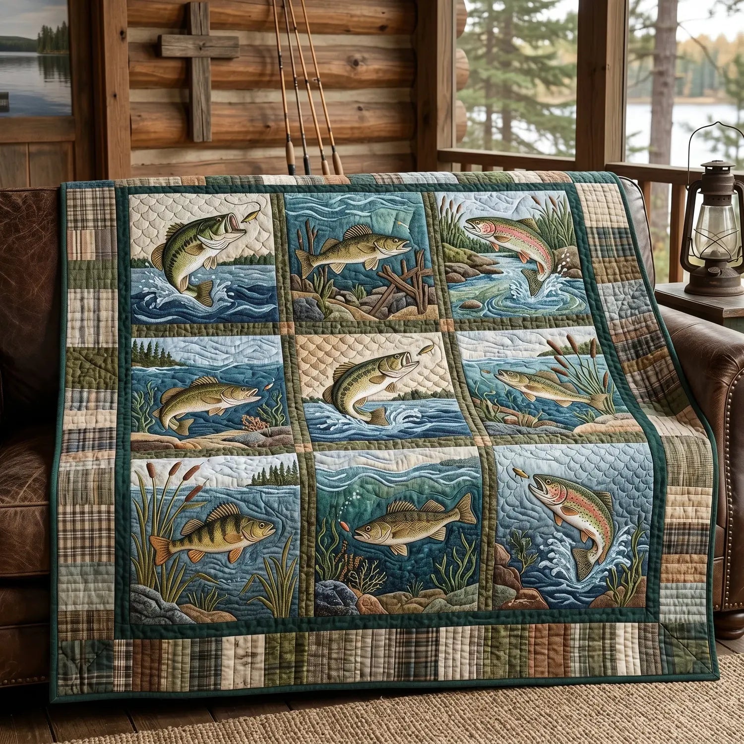 Fishing Life Quilt Blanket