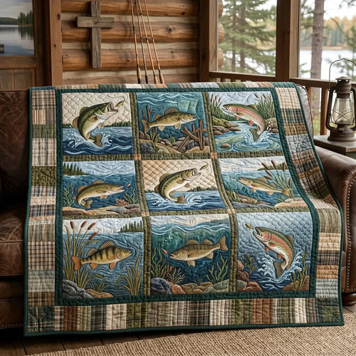 Fishing Life Quilt Blanket