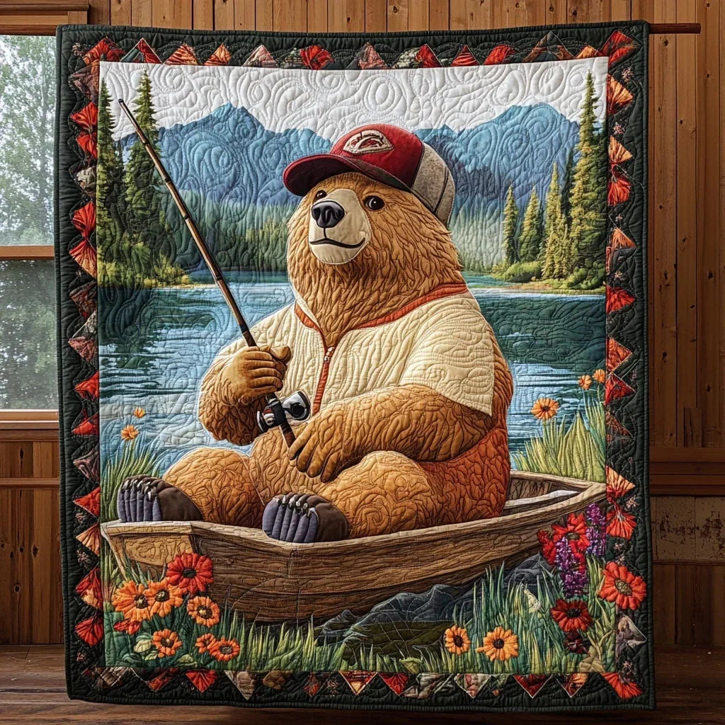 Fishing Time Quilt Blanket