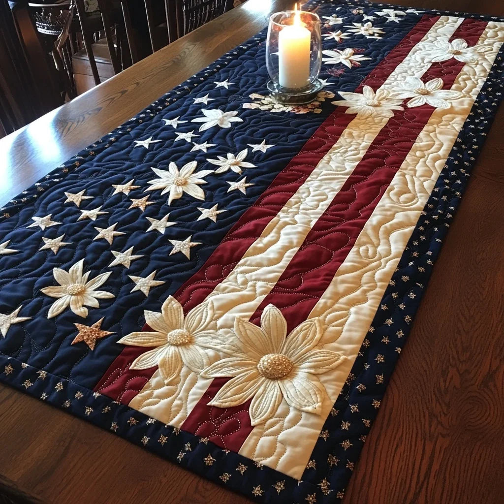 Flag Parade Quilted Table Runner